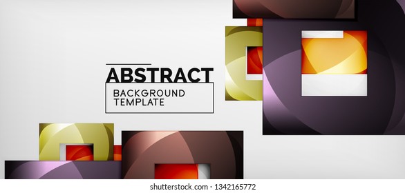 Background with color squares composition, modern geometric abstraction design for poster, cover, branding or banner. Vector