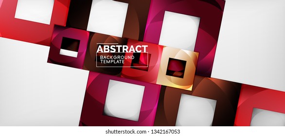 Background with color squares composition, modern geometric abstraction design for poster, cover, branding or banner. Vector