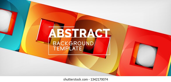 Background with color squares composition, modern geometric abstraction design for poster, cover, branding or banner. Vector
