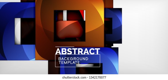 Background with color squares composition, modern geometric abstraction design for poster, cover, branding or banner. Vector