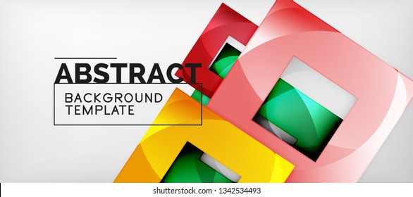 Background with color squares composition, modern geometric abstraction design for poster, cover, branding or banner. Vector