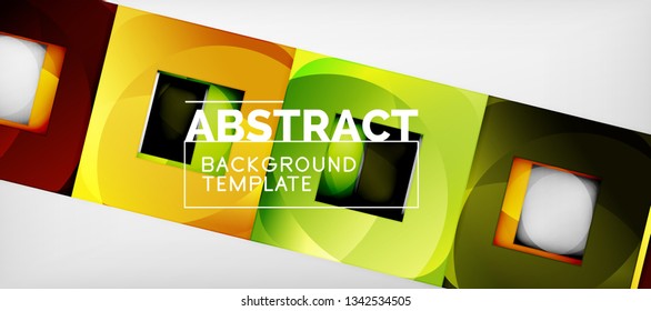 Background with color squares composition, modern geometric abstraction design for poster, cover, branding or banner. Vector