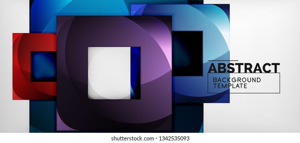 Background with color squares composition, modern geometric abstraction design for poster, cover, branding or banner. Vector