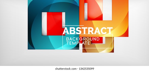 Hintergrund mit Farbquadratkomposition, modernem geometrischem Abstraktionsdesign für Poster, Deckel, Branding oder Banner. Vektorgrafik