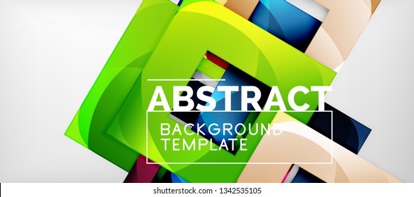 Background with color squares composition, modern geometric abstraction design for poster, cover, branding or banner. Vector