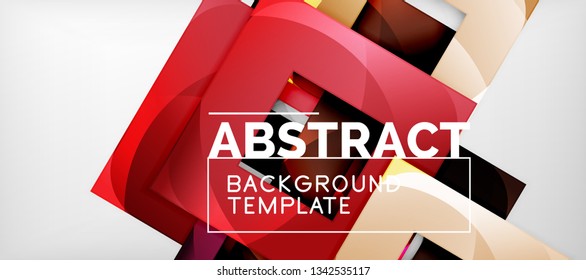 Hintergrund mit Farbquadratkomposition, modernem geometrischem Abstraktionsdesign für Poster, Deckel, Branding oder Banner. Vektorgrafik