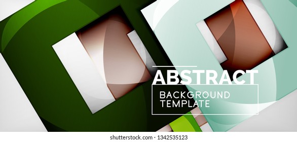 Fundo com composição de quadrados de cor, design moderno de abstração geométrica para cartaz, capa, marca ou banner. Vetor