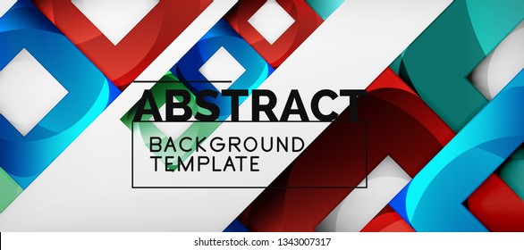 Background with color squares composition, modern geometric abstraction design for poster, cover, branding or banner. Vector