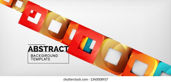 Background with color squares composition, modern geometric abstraction design for poster, cover, branding or banner. Vector