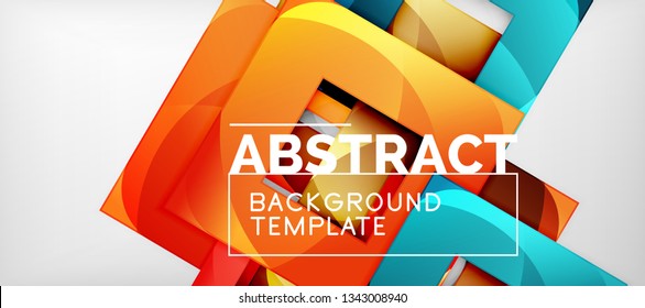 Fondo con composición de cuadrados de color, diseño de abstracción geométrica moderno para afiches, portada, marca o banner. Vector