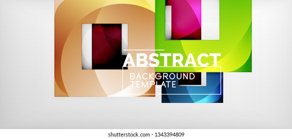 Background with color squares composition, modern geometric abstraction design for poster, cover, branding or banner. Vector