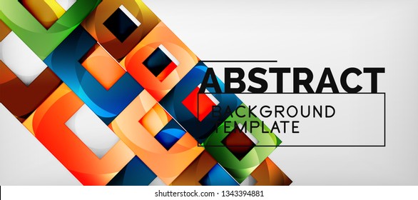 Background with color squares composition, modern geometric abstraction design for poster, cover, branding or banner. Vector