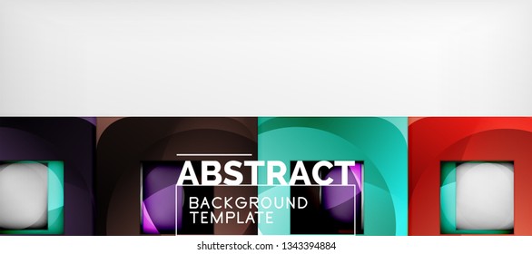 Fundo com composição de quadrados de cor, design moderno de abstração geométrica para cartaz, capa, marca ou banner. Vetor