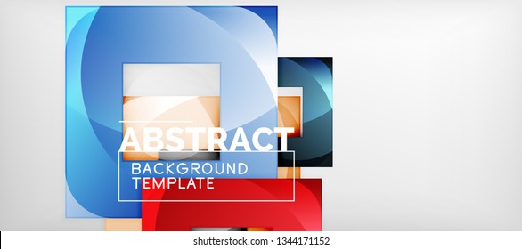 Background with color squares composition, modern geometric abstraction design for poster, cover, branding or banner. Vector