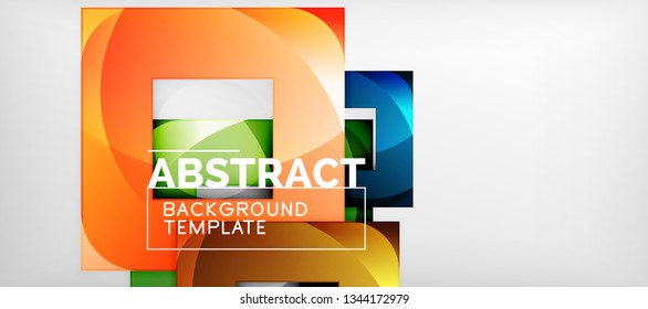 Background with color squares composition, modern geometric abstraction design for poster, cover, branding or banner. Vector