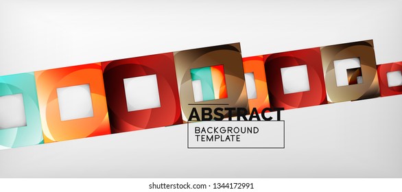 Background with color squares composition, modern geometric abstraction design for poster, cover, branding or banner. Vector