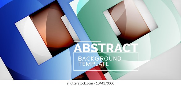 Background with color squares composition, modern geometric abstraction design for poster, cover, branding or banner. Vector