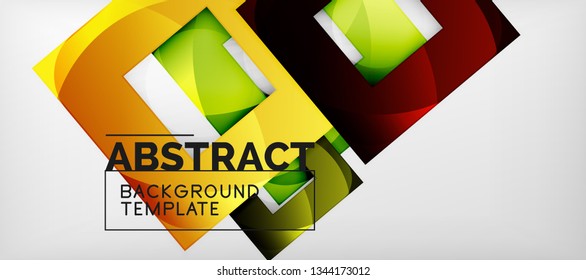 Background with color squares composition, modern geometric abstraction design for poster, cover, branding or banner. Vector