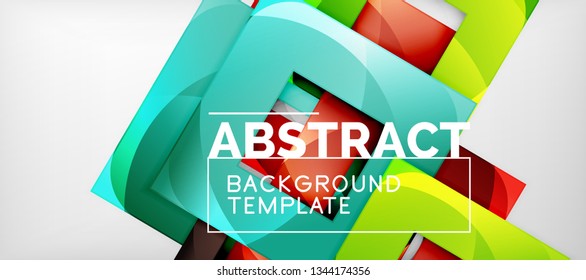 Background with color squares composition, modern geometric abstraction design for poster, cover, branding or banner. Vector