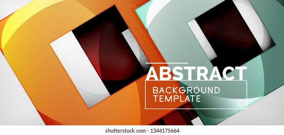 Background with color squares composition, modern geometric abstraction design for poster, cover, branding or banner. Vector