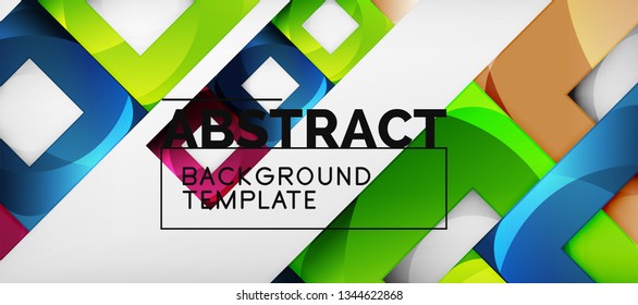 Background with color squares composition, modern geometric abstraction design for poster, cover, branding or banner. Vector
