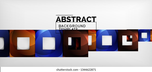 Background with color squares composition, modern geometric abstraction design for poster, cover, branding or banner. Vector