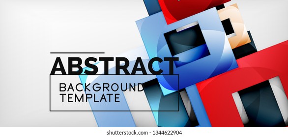 Fondo con composición de cuadrados de color, diseño de abstracción geométrica moderno para afiches, portada, marca o banner. Vector