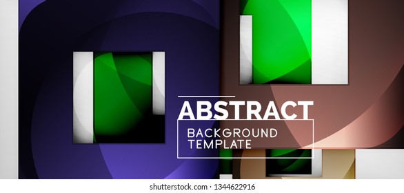Fondo con composición de cuadrados de color, diseño de abstracción geométrica moderno para afiches, portada, marca o banner. Vector
