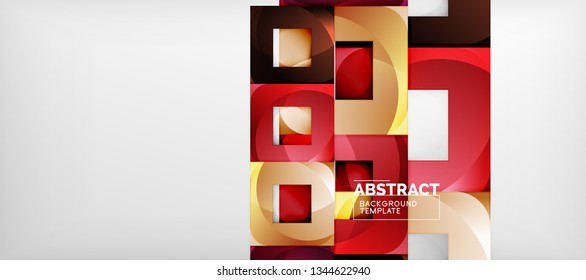 Background with color squares composition, modern geometric abstraction design for poster, cover, branding or banner. Vector