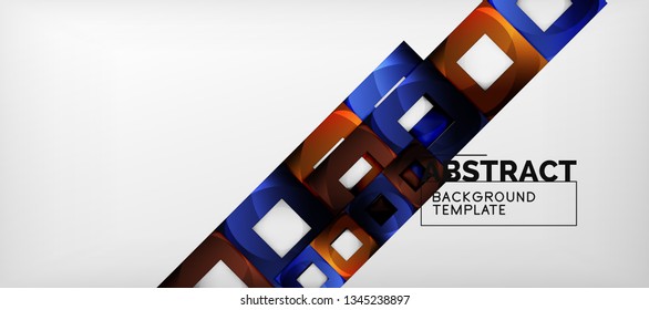 Background with color squares composition, modern geometric abstraction design for poster, cover, branding or banner. Vector
