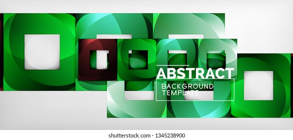 Fondo con composición de cuadrados de color, diseño de abstracción geométrica moderno para afiches, portada, marca o banner. Vector