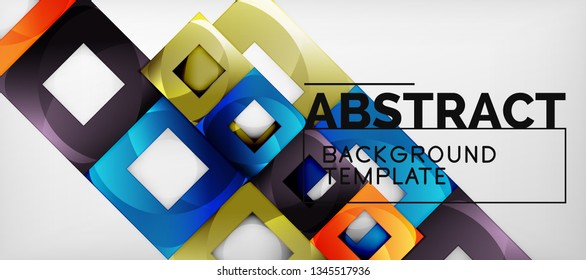 Background with color squares composition, modern geometric abstraction design for poster, cover, branding or banner. Vector