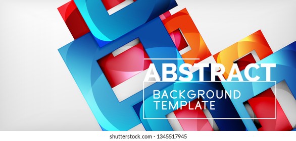 Background with color squares composition, modern geometric abstraction design for poster, cover, branding or banner. Vector