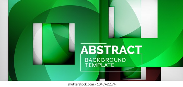 Hintergrund mit Farbquadratkomposition, modernem geometrischem Abstraktionsdesign für Poster, Deckel, Branding oder Banner. Vektorgrafik