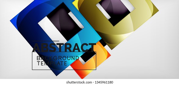 Hintergrund mit Farbquadratkomposition, modernem geometrischem Abstraktionsdesign für Poster, Deckel, Branding oder Banner. Vektorgrafik