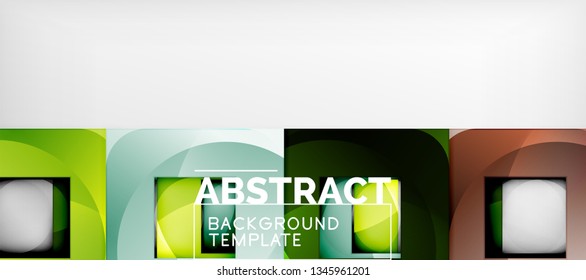 Background with color squares composition, modern geometric abstraction design for poster, cover, branding or banner. Vector