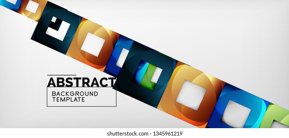Background with color squares composition, modern geometric abstraction design for poster, cover, branding or banner. Vector