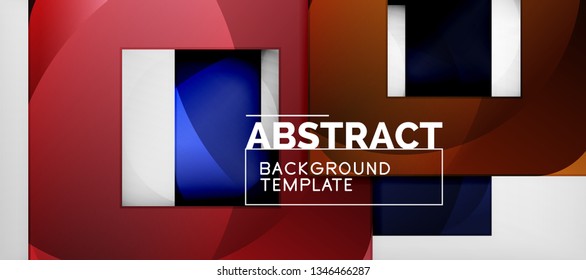 Fondo con composición de cuadrados de color, diseño de abstracción geométrica moderno para afiches, portada, marca o banner. Vector