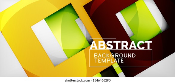 Background with color squares composition, modern geometric abstraction design for poster, cover, branding or banner. Vector