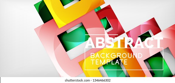 Background with color squares composition, modern geometric abstraction design for poster, cover, branding or banner. Vector
