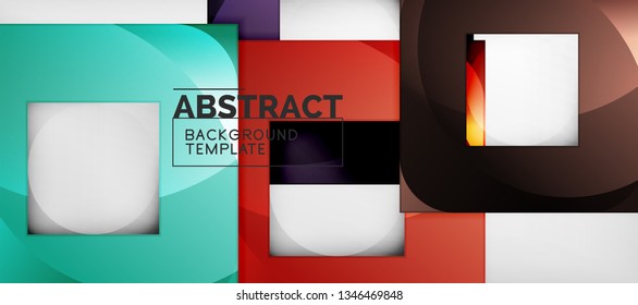 Fondo con composición de cuadrados de color, diseño de abstracción geométrica moderno para afiches, portada, marca o banner. Vector