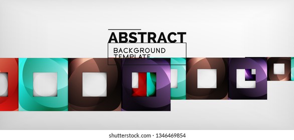 Fondo con composición de cuadrados de color, diseño de abstracción geométrica moderno para afiches, portada, marca o banner. Vector