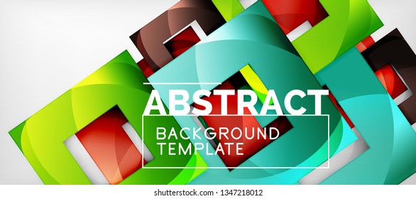 Fondo con composición de cuadrados de color, diseño de abstracción geométrica moderno para afiches, portada, marca o banner. Vector