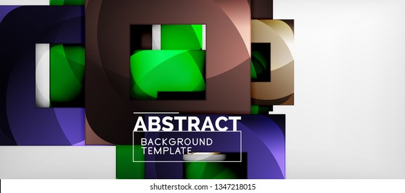 Background with color squares composition, modern geometric abstraction design for poster, cover, branding or banner. Vector Background with color squares composition, modern geometric abstraction design for poster, cover, branding or banner. Vector