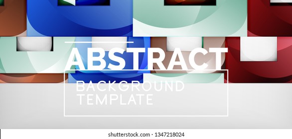 Background with color squares composition, modern geometric abstraction design for poster, cover, branding or banner. Vector