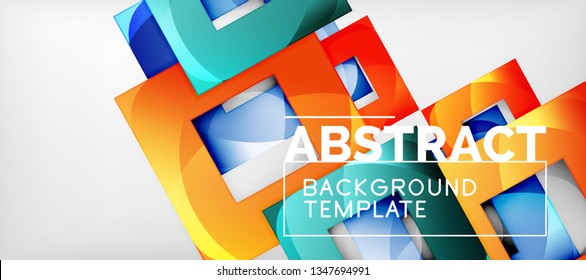 Background with color squares composition, modern geometric abstraction design for poster, cover, branding or banner. Vector