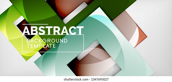 Background with color squares composition, modern geometric abstraction design for poster, cover, branding or banner. Vector
