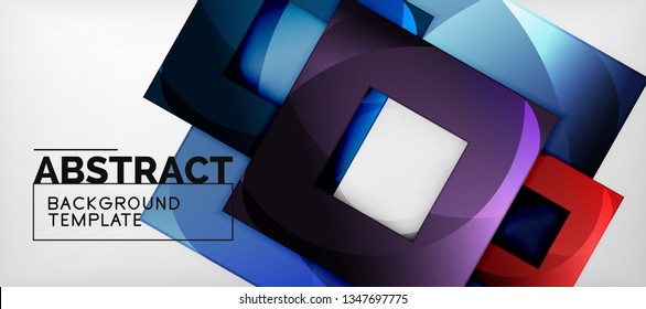Fondo con composición de cuadrados de color, diseño de abstracción geométrica moderno para afiches, portada, marca o banner. Vector