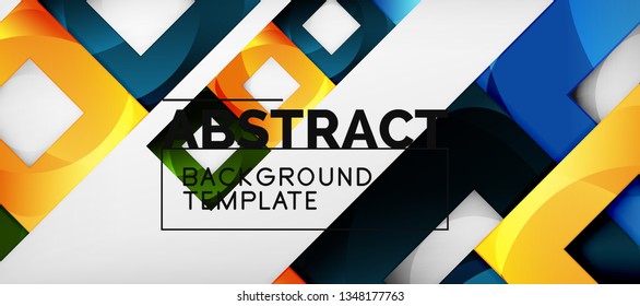 Fondo con composición de cuadrados de color, diseño de abstracción geométrica moderno para afiches, portada, marca o banner. Vector