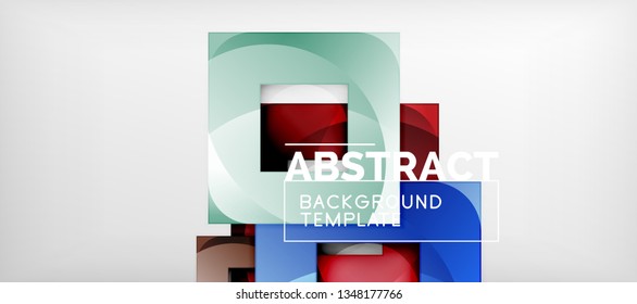 Background with color squares composition, modern geometric abstraction design for poster, cover, branding or banner. Vector